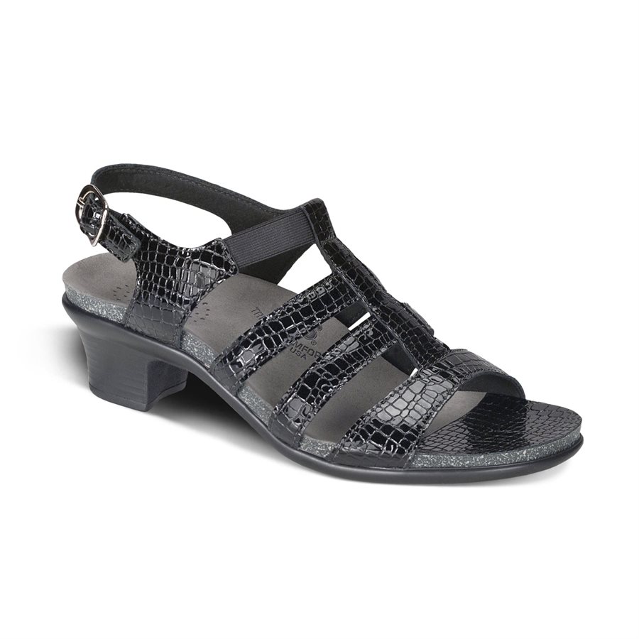 SAS Allegro in Black Croc
